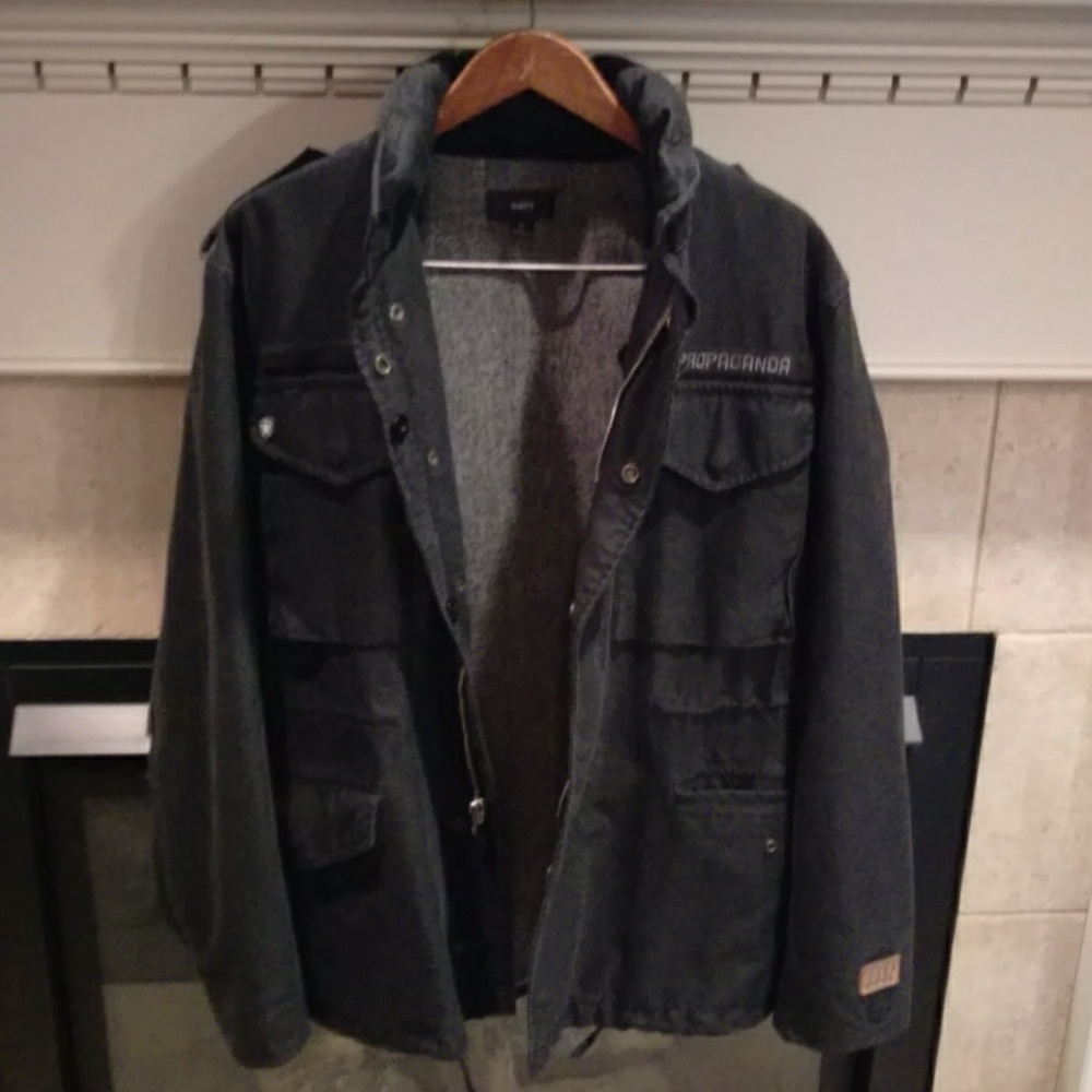 Obey Black Heavy Military Coat